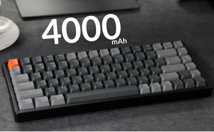 Typing on the Keychron K2 wireless mechanical keyboard in a home office setup